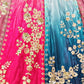 Rajwada Multi Colour Chinon Embellished Semi Stitched Lehenga For Women