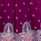 Rajwada Wine Georgette Embellished Semi Stitched Lehenga For Women