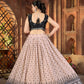 Rajwada Beige Georgette Embroidered Semi Stitched Lehenga For Women