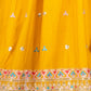 Rajwada Yellow Georgette Embellished Semi Stitched Lehenga For Women