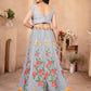 Rajwada Grey Georgette Embellished Semi Stitched Lehenga For Women