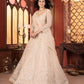Rajwada Beige Net Embellished Semi Stitched Lehenga For Women