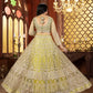 Rajwada Lime Green Net Embellished Semi Stitched Lehenga For Women