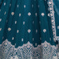 Rajwada Teal Blue Georgette Embellished Semi Stitched Lehenga For Women