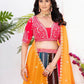 Rajwada Multi Colour Georgette Embellished Semi Stitched Lehenga For Women