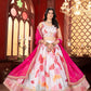 Rajwada Multi Colour Chinon Embellished Semi Stitched Lehenga For Women