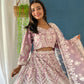 Rajwada Lavender Net Embellished Semi Stitched Lehenga For Women