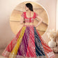 Rajwada Multi Colour Georgette Embellished Semi Stitched Lehenga For Women