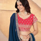 Rajwada Multi Colour Georgette Embellished Semi Stitched Lehenga For Women