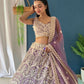 Rajwada Lavender Net Embellished Semi Stitched Lehenga For Women