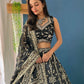 Rajwada Black Silk Blend Embellished Semi Stitched Lehenga For Women
