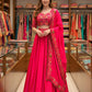 Rajwada Pink Satin Embellished Semi Stitched Lehenga For Women