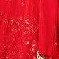 Rajwada Red Georgette Embellished Semi Stitched Lehenga For Women