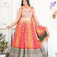 Rajwada Multi Colour Silk Blend Embellished Semi Stitched Lehenga For Women