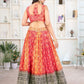 Rajwada Multi Colour Silk Blend Embellished Semi Stitched Lehenga For Women