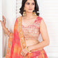 Rajwada Multi Colour Silk Blend Embellished Semi Stitched Lehenga For Women
