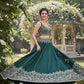 Rajwada Dark Green Silk Blend Embroidered Semi Stitched Lehenga For Women