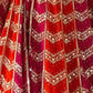 Rajwada Multi Colour Georgette Embellished Semi Stitched Lehenga For Women