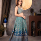 Rajwada Blue Georgette Embroidered Semi Stitched Lehenga For Women