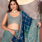 Rajwada Blue Georgette Embroidered Semi Stitched Lehenga For Women