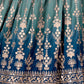 Rajwada Blue Georgette Embroidered Semi Stitched Lehenga For Women