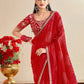 Rajwada Red Chiffon Embellished Saree For Women