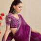 Rajwada Wine Chiffon Embellished Saree For Women
