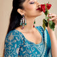 Rajwada Sky Blue Chiffon Embellished Saree For Women