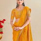Rajwada Yellow Chiffon Embellished Saree For Women