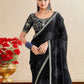 Rajwada Black Chiffon Embellished Saree For Women