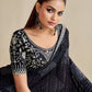 Rajwada Black Chiffon Embellished Saree For Women