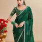 Rajwada Green Chiffon Embellished Saree For Women