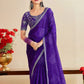 Rajwada Voilet Chiffon Embellished Saree For Women