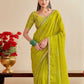 Rajwada Lime Green Chiffon Embellished Saree For Women