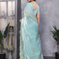 Rajwada Sky Blue Chiffon Embroidered Saree For Women