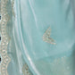 Rajwada Sky Blue Chiffon Embroidered Saree For Women