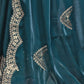 Rajwada Teal Chiffon Embroidered Saree For Women