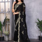 Rajwada Black Chiffon Embroidered Saree For Women
