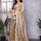 Rajwada Dark Beige Chiffon Embroidered Saree For Women