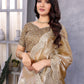 Rajwada Dark Beige Chiffon Embroidered Saree For Women
