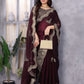 Rajwada Maroon Chiffon Embroidered Saree For Women