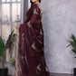 Rajwada Maroon Chiffon Embroidered Saree For Women