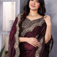 Rajwada Maroon Chiffon Embroidered Saree For Women