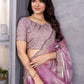 Rajwada Lavender Chiffon Embroidered Saree For Women