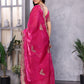 Rajwada Pink Chiffon Embroidered Saree For Women