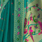 Rajwada Sea Green Silk Woven Paithani Saree For Women