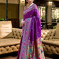 Rajwada Purple Silk Woven Paithani Saree For Women