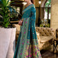 Rajwada Teal Blue Silk Woven Paithani Saree For Women