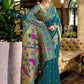 Rajwada Teal Blue Silk Woven Paithani Saree For Women