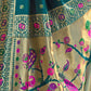 Rajwada Teal Blue Silk Woven Paithani Saree For Women